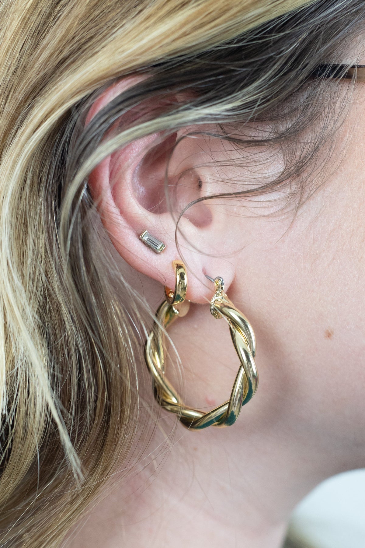Gold Twisted Hoop