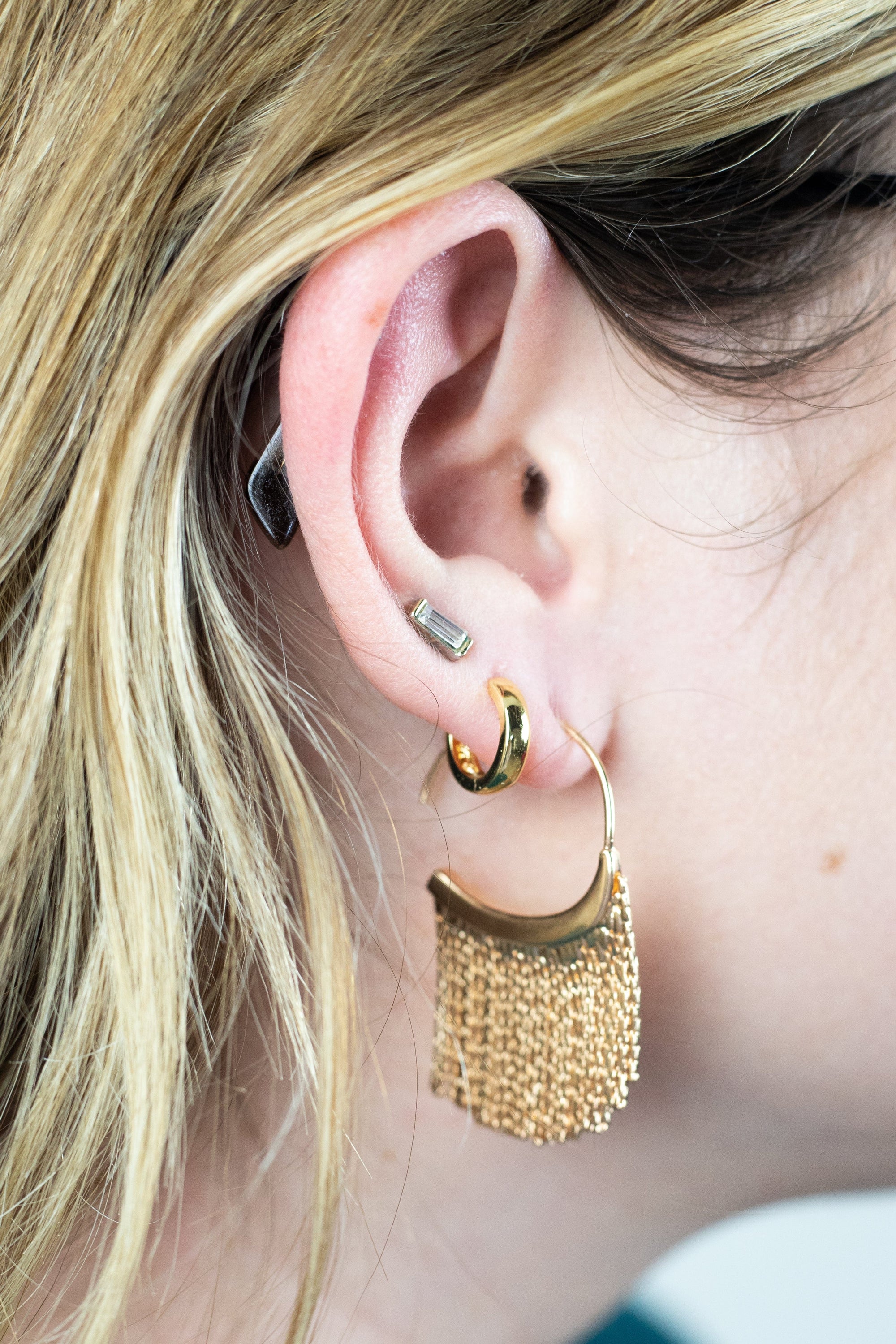 Gold Fringe Earring