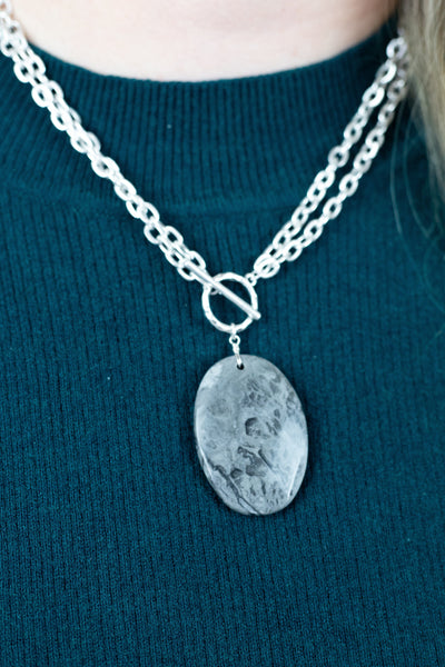 2 Way Gray Stone Necklace