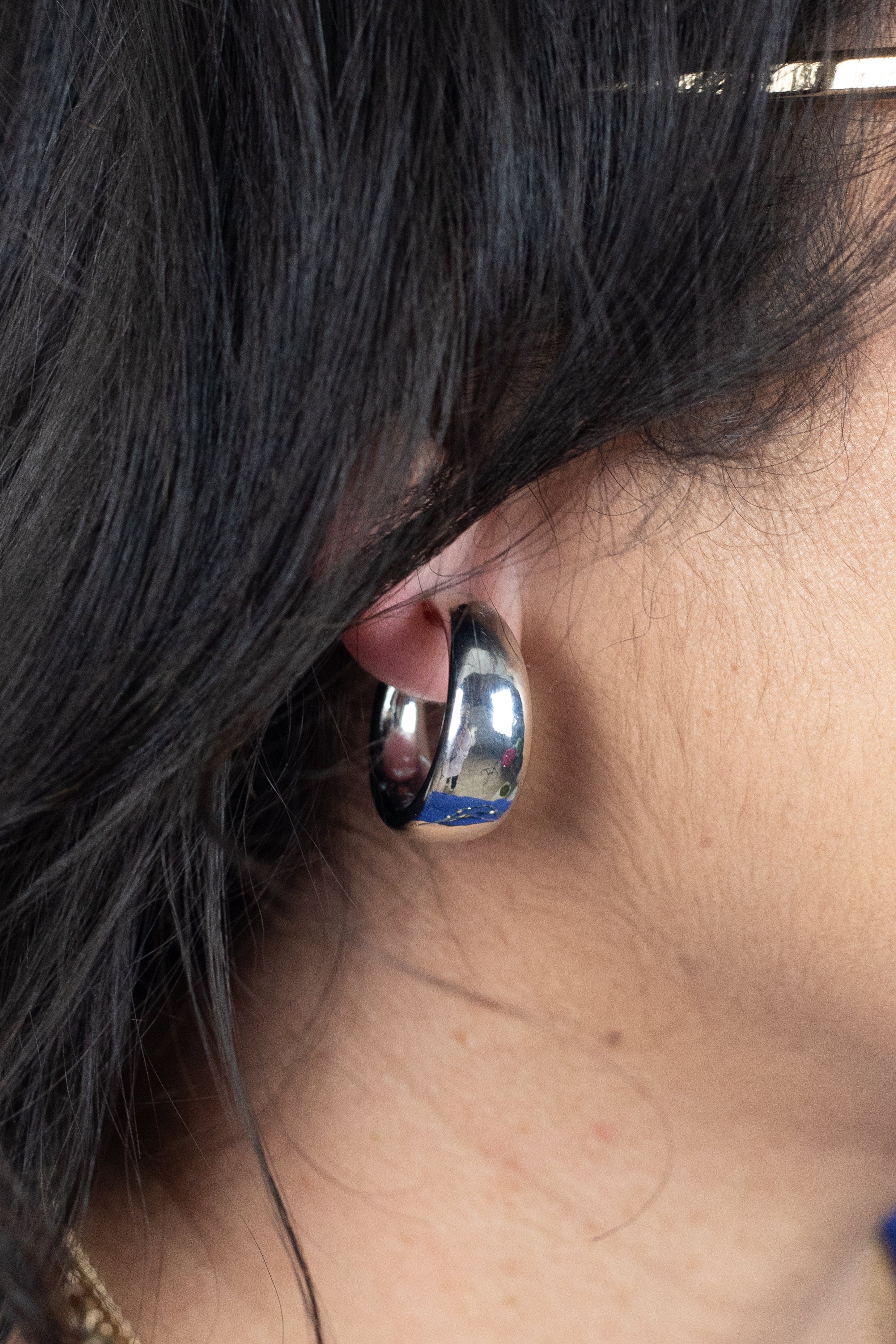 Silver Thick Hoop