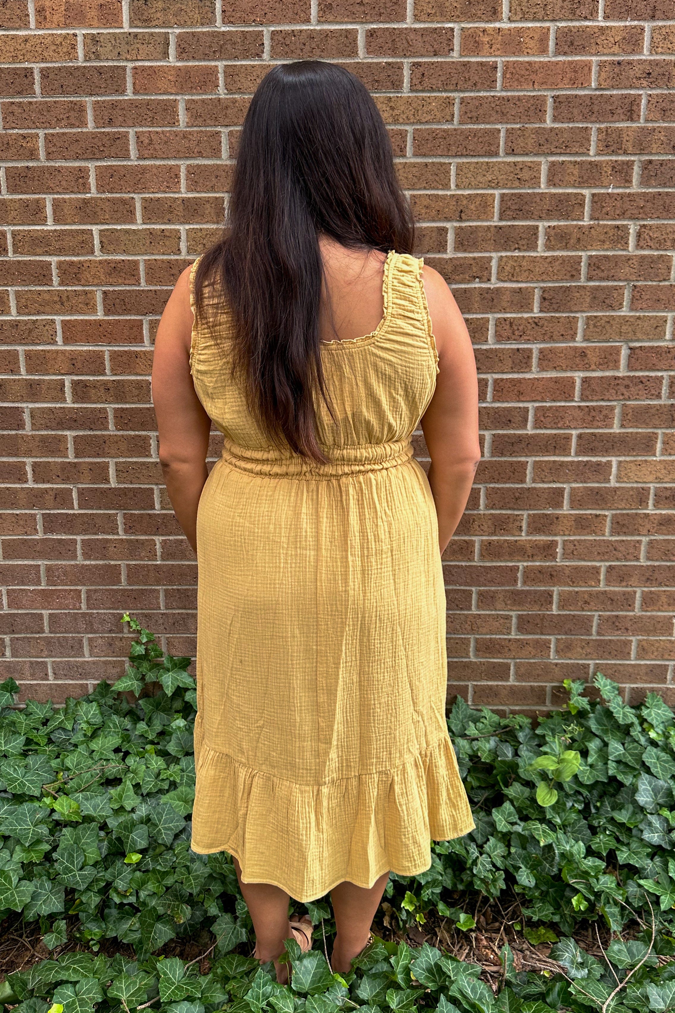 Banana Cotton Gauze Midi Dress