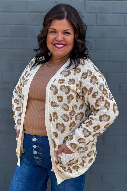 Beige Animal Print Cardigan
