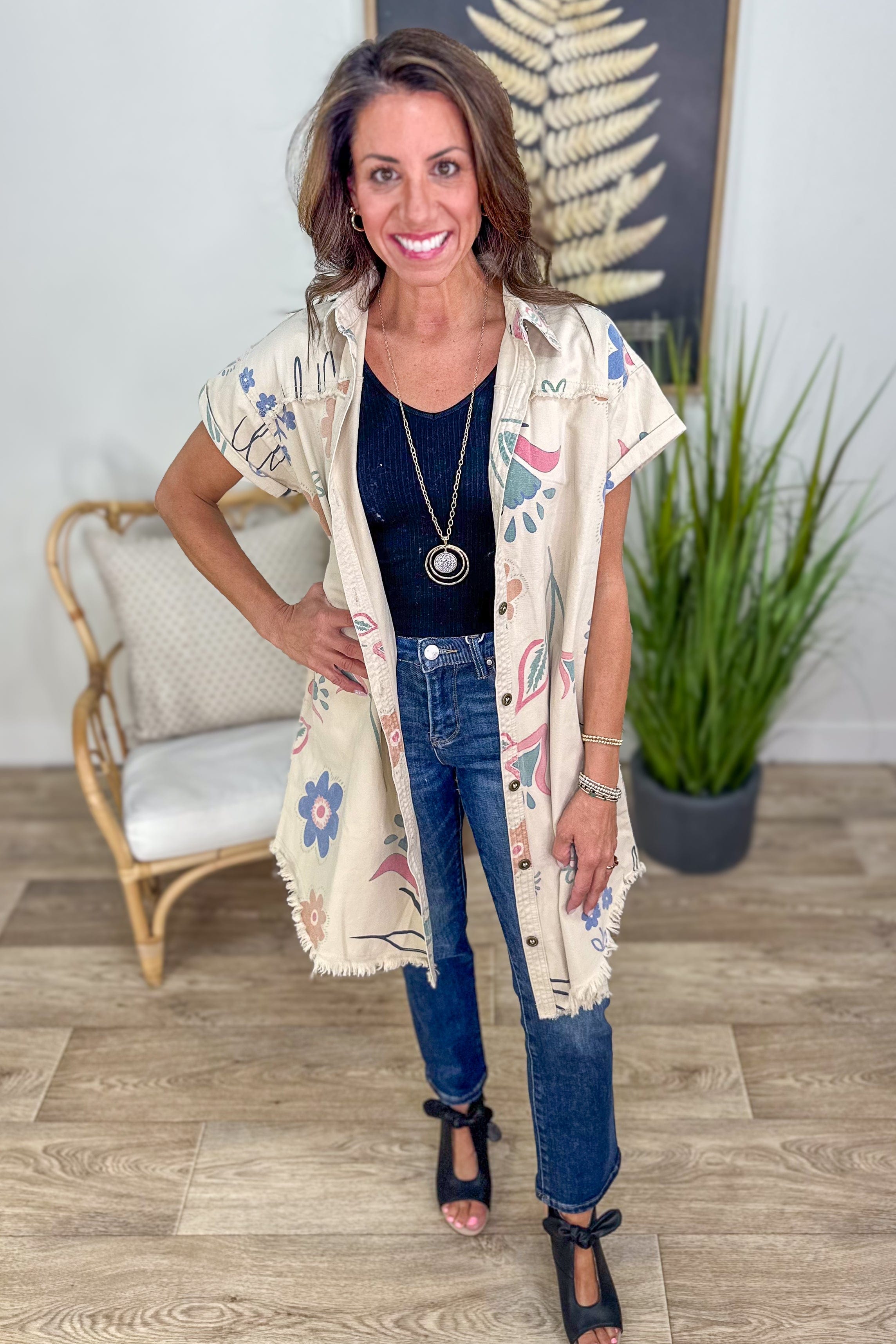 Khaki Twill Shirt Dress