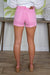 Pink Fray Hem Shorts, back