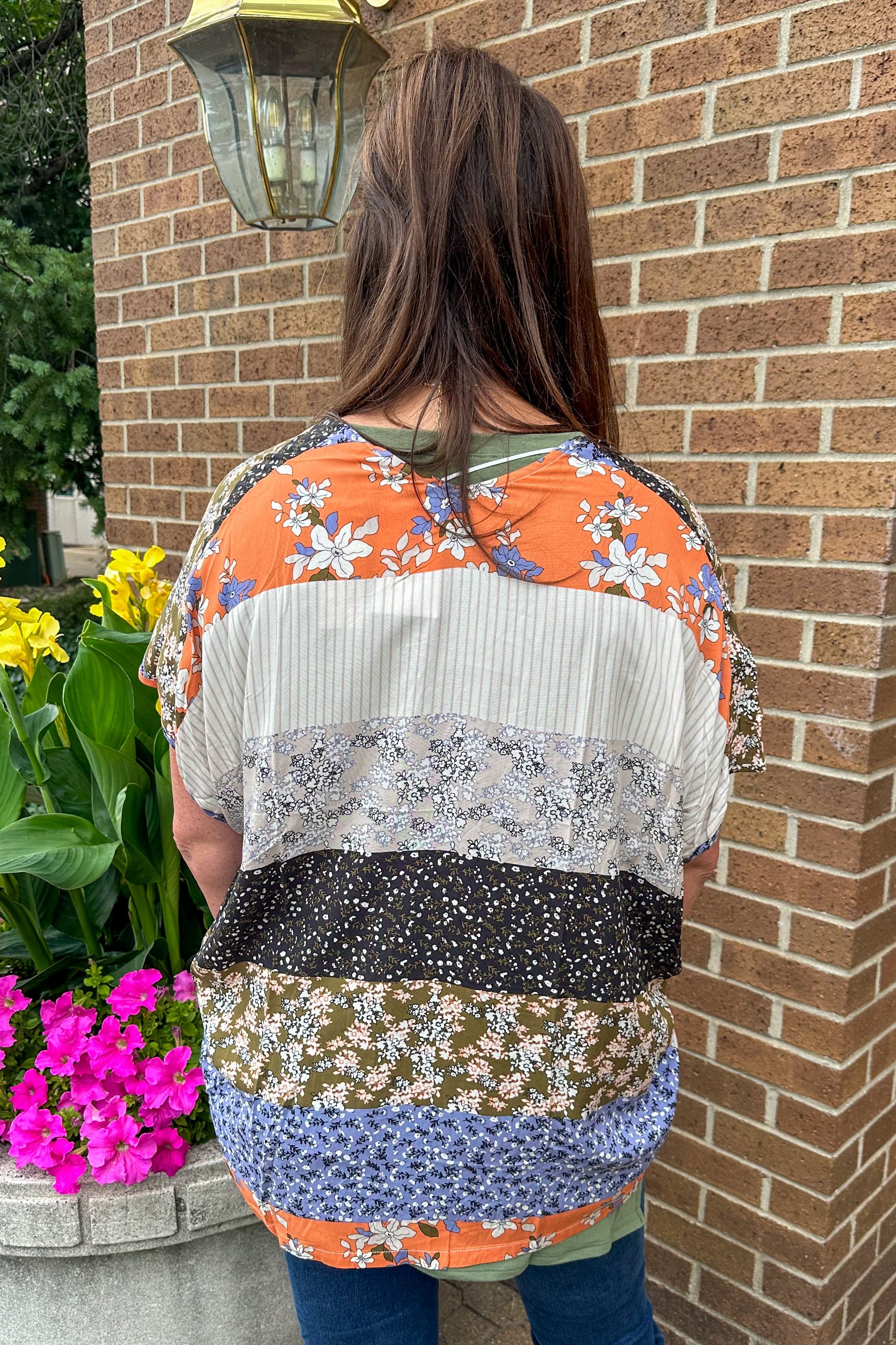 Ivory & Orange Flowy Cardigan