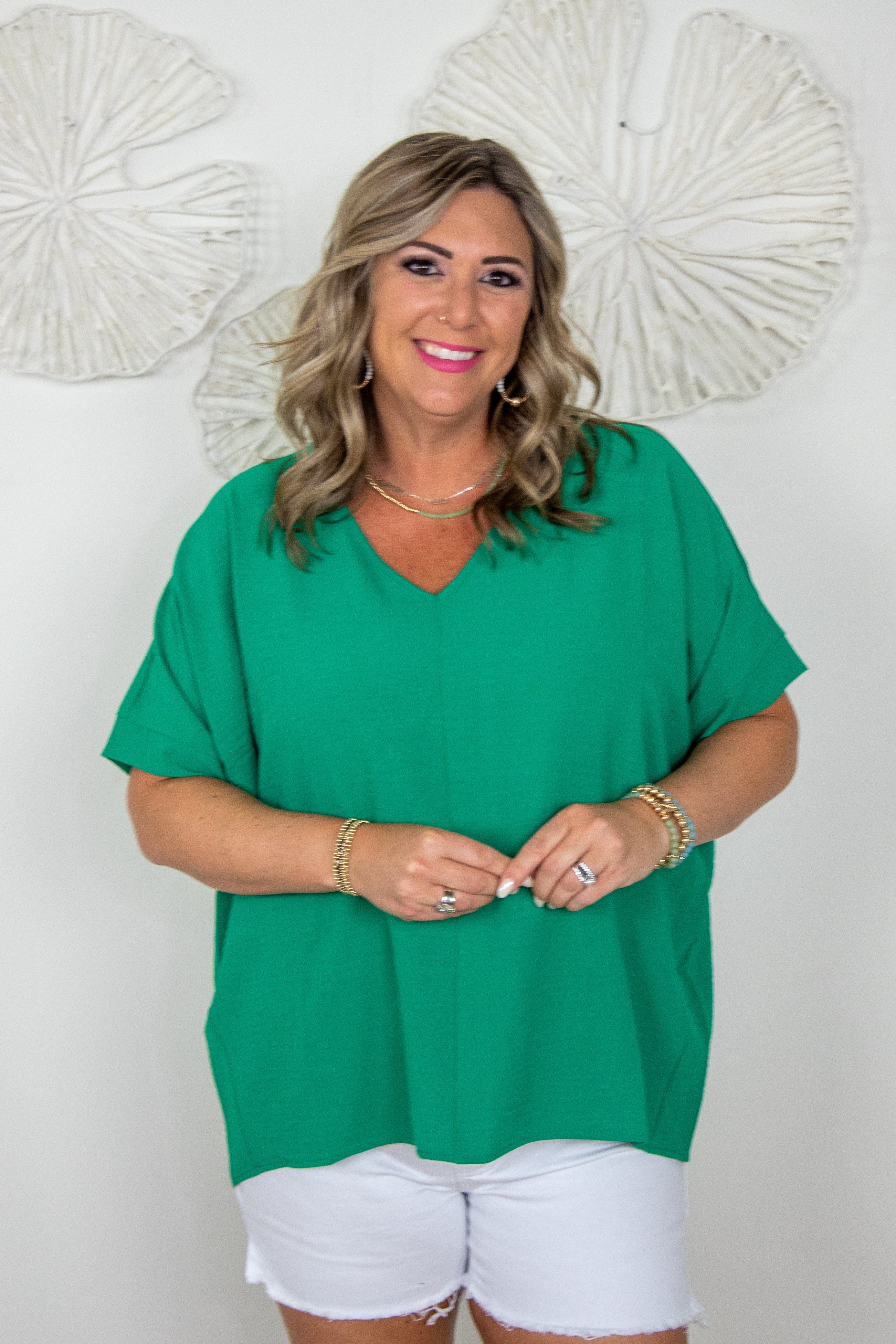 Kelly Green Breezy Blouse