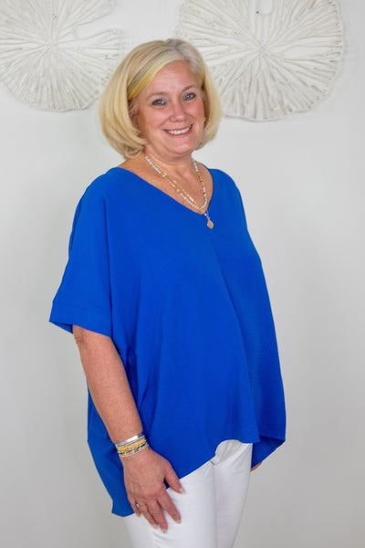 Ocean Blue Breezy Blouse