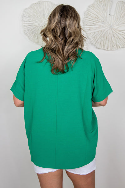 Kelly Green Breezy Blouse, back