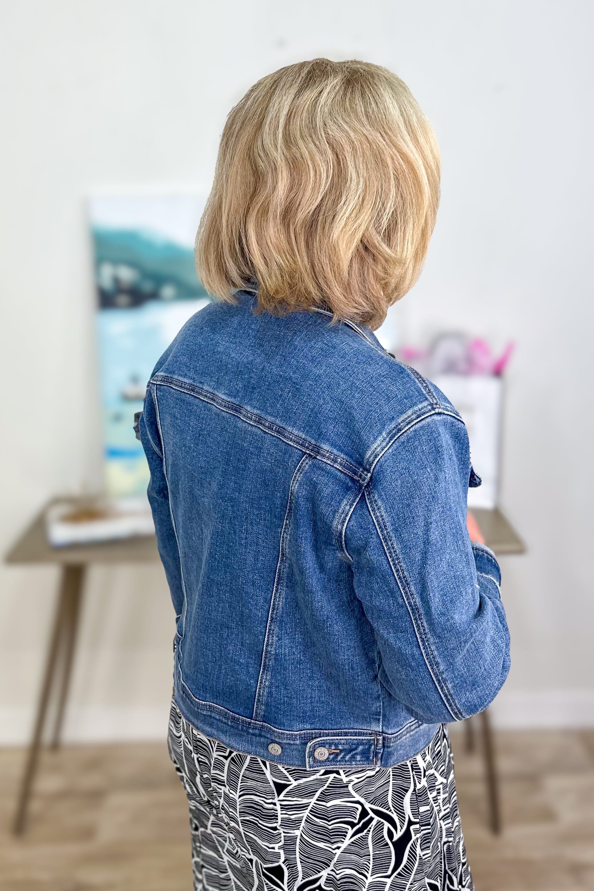 Classic Vintage Wash Denim Jacket back