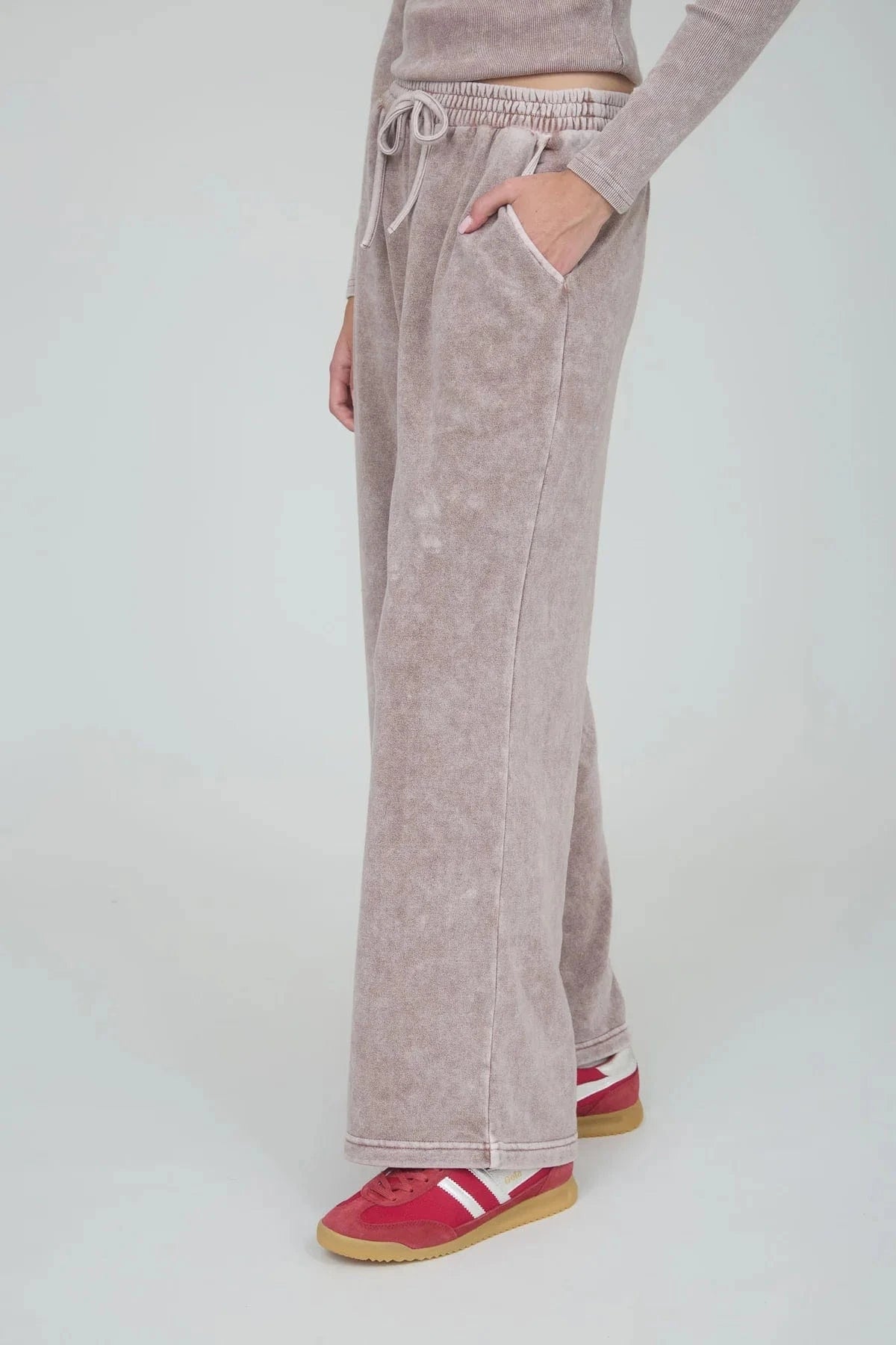 Cocoa Washed Wide Leg Pants