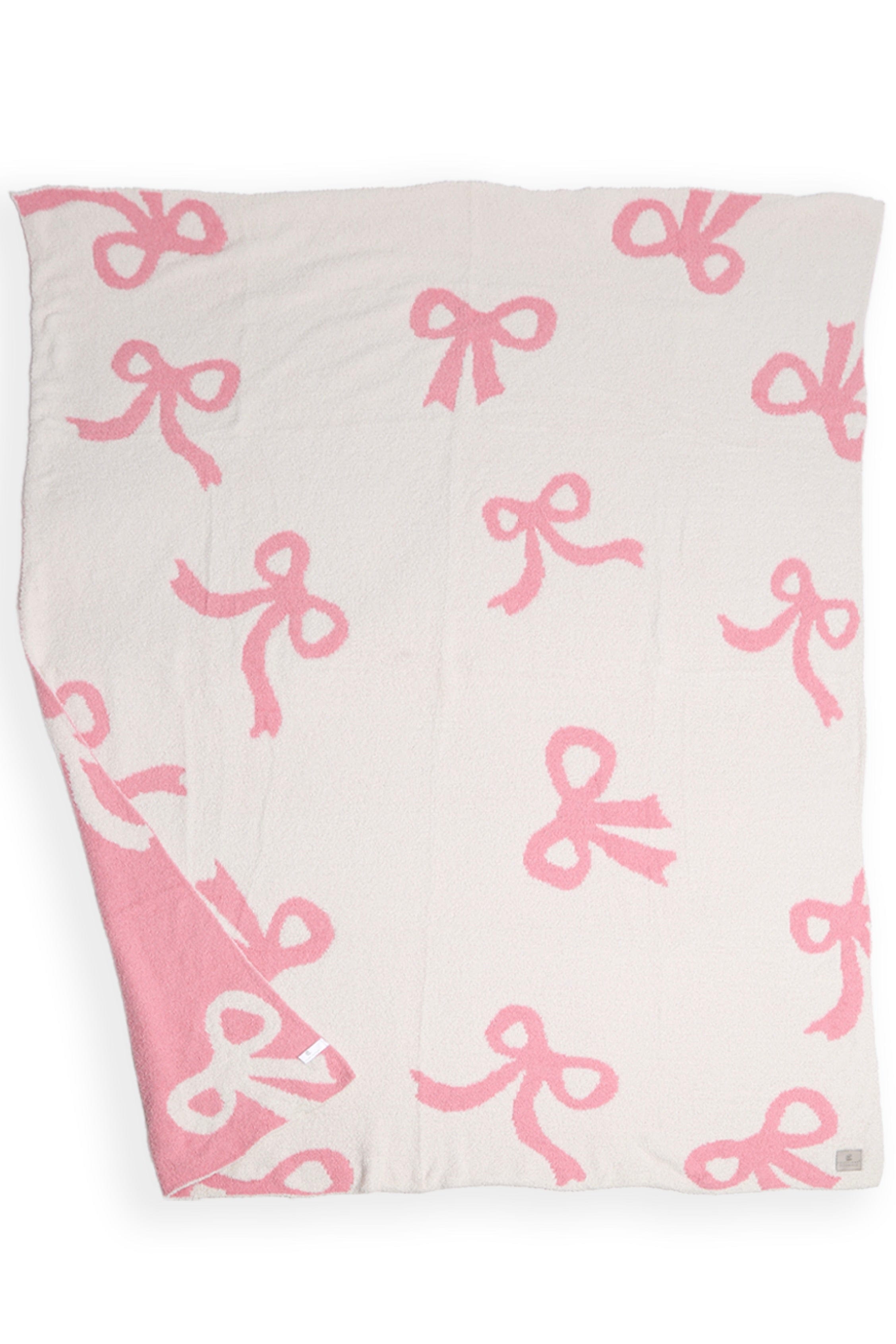 Pink Ribbon Bow Luxury Soft Blanket