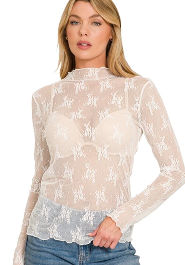 Ivory Lace Layering Top