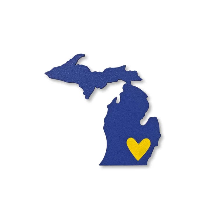 Michigan w/Heart Ann Arbor Magnet Navy Blue