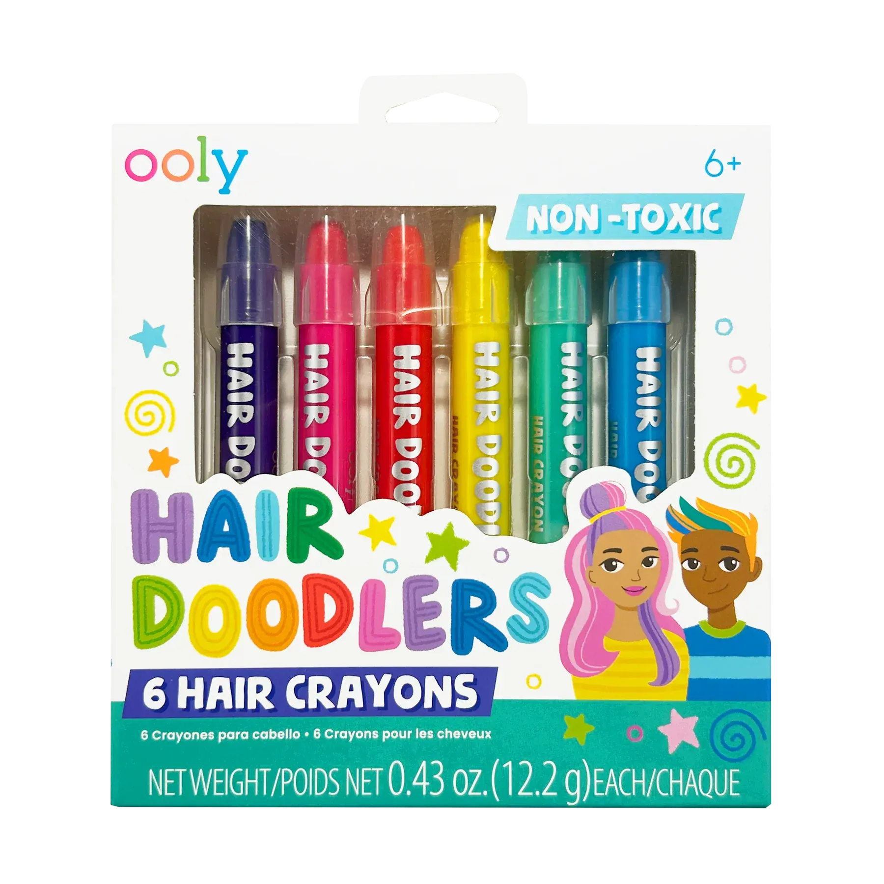 Hair Doodlers: Hair Crayons - Set of 6