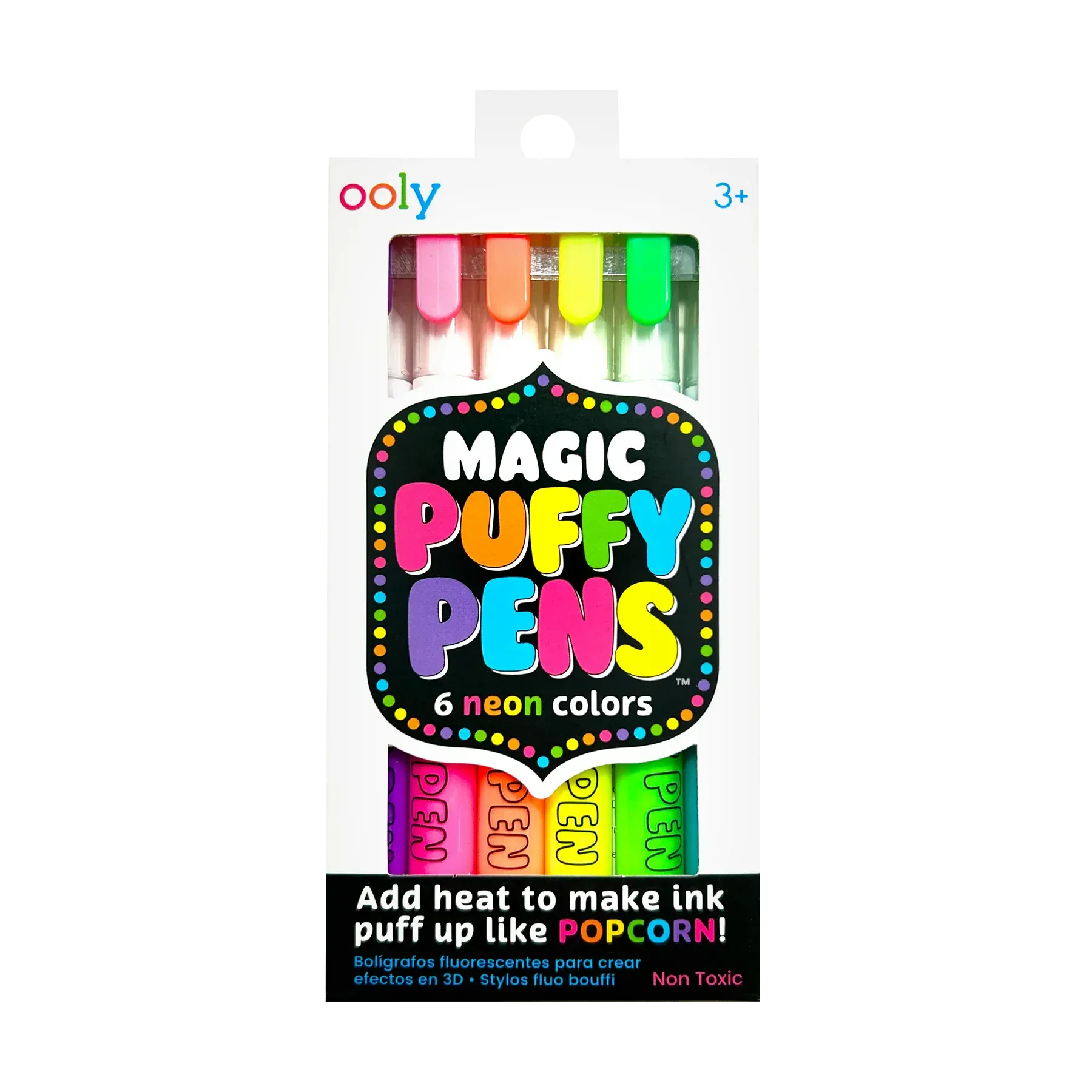 Magic Puffy Neon Pens - Set of 6
