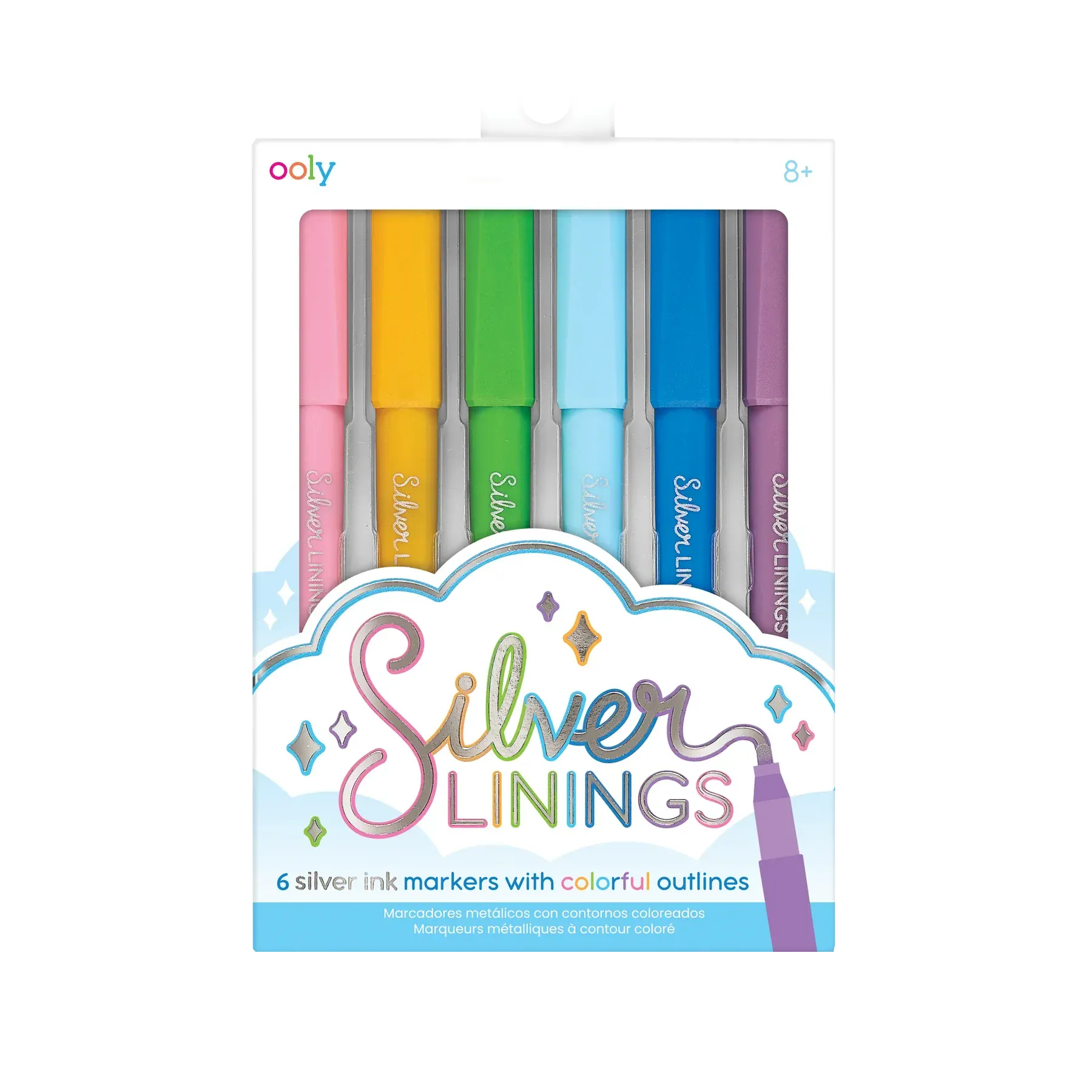 Silver Linings: Colorful Outline Markers - Set of 6