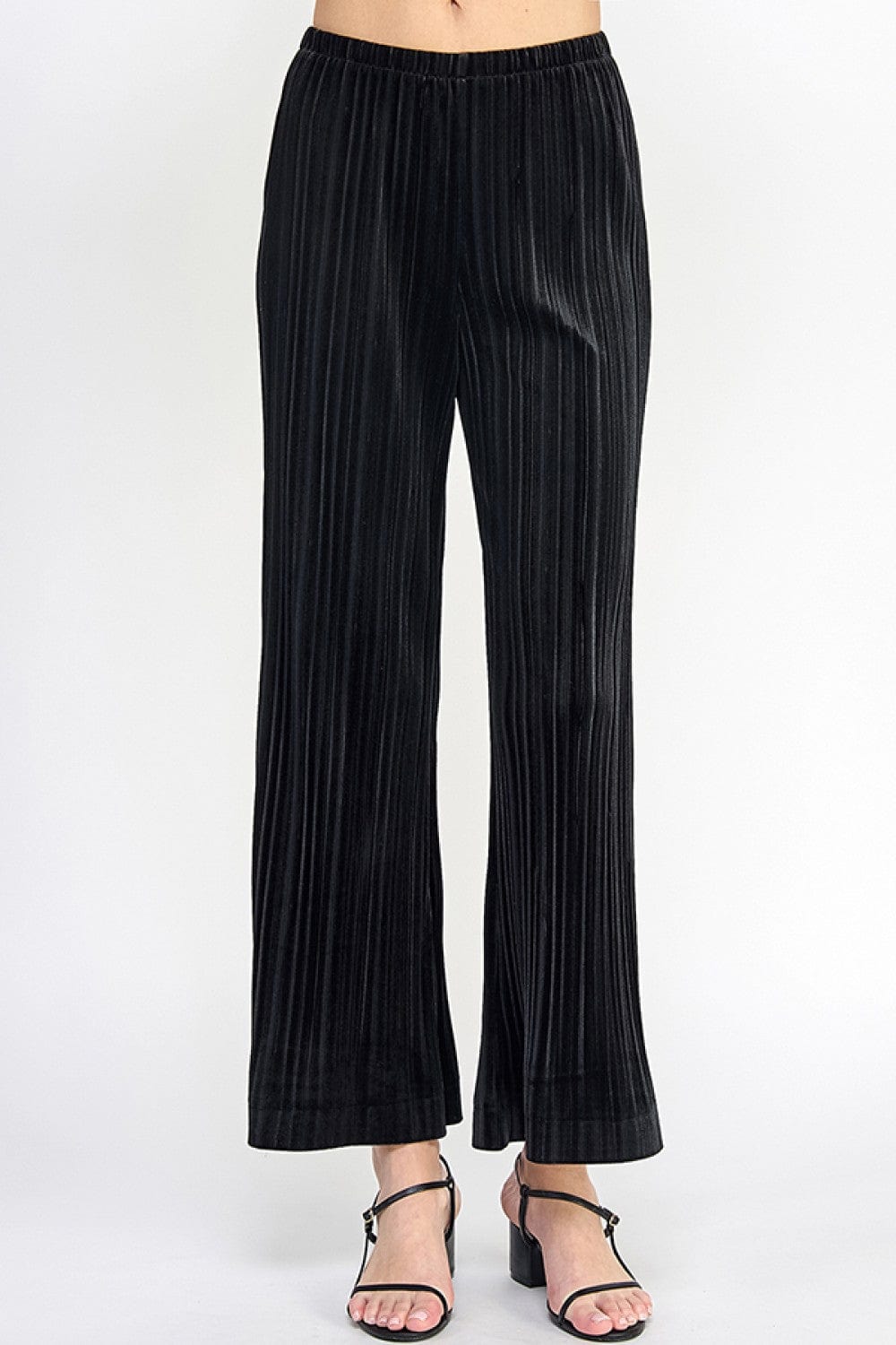 Black Pleated Velvet Pants