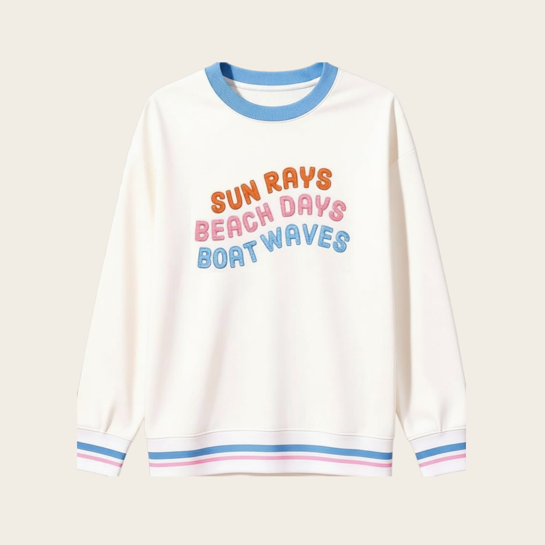 Sun Rays, Beach Days, Boat Waves Oversized Crew - PREORDER
