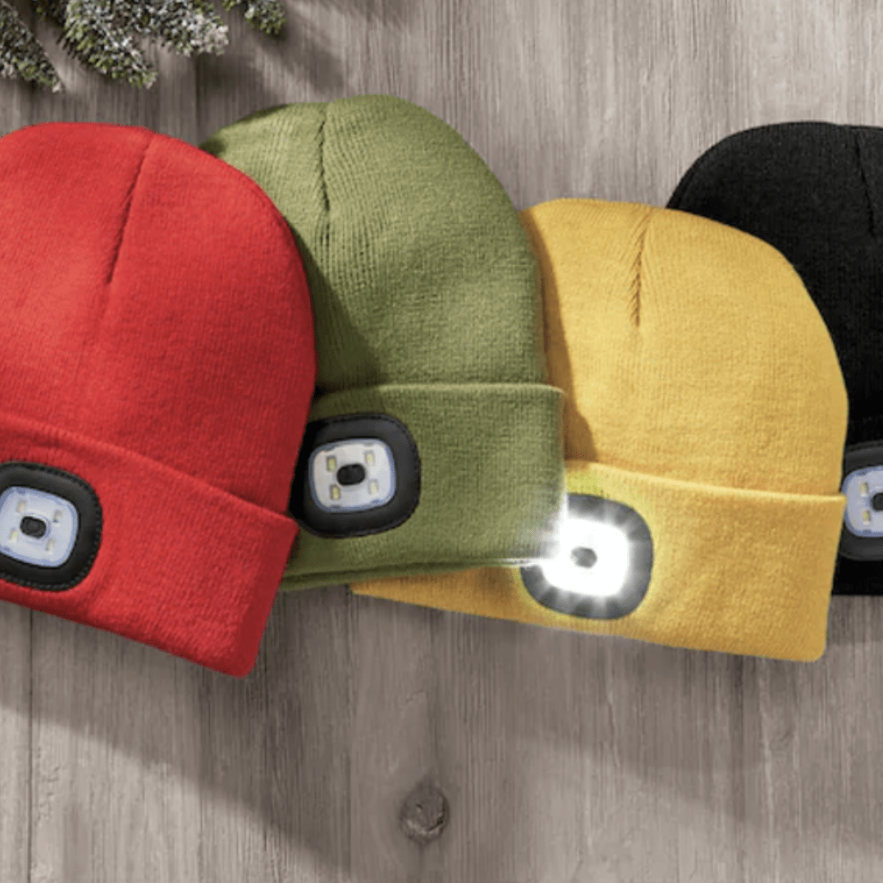 Red LED Light Up Beanie Hat