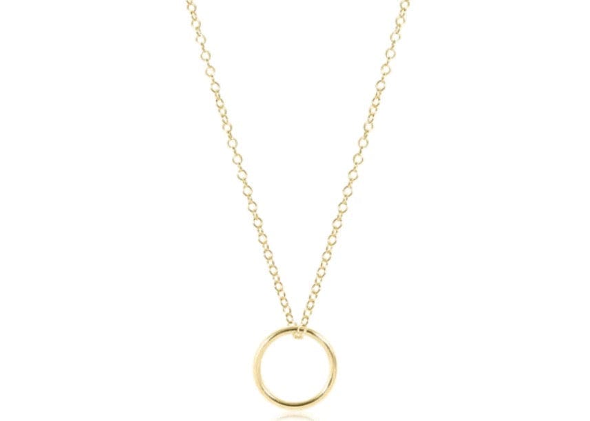 16" Necklace Gold - Halo Gold Charm
