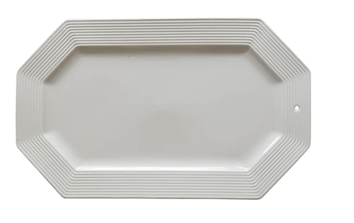 Nora Fleming Octagonal Platter - Pinstripes - Retired