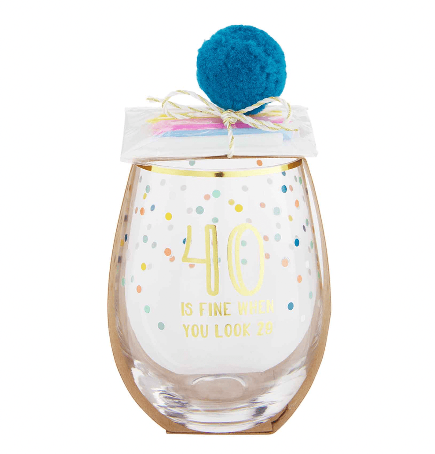 40th Birthday Wine Glass