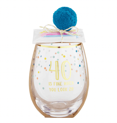 40th Birthday Wine Glass