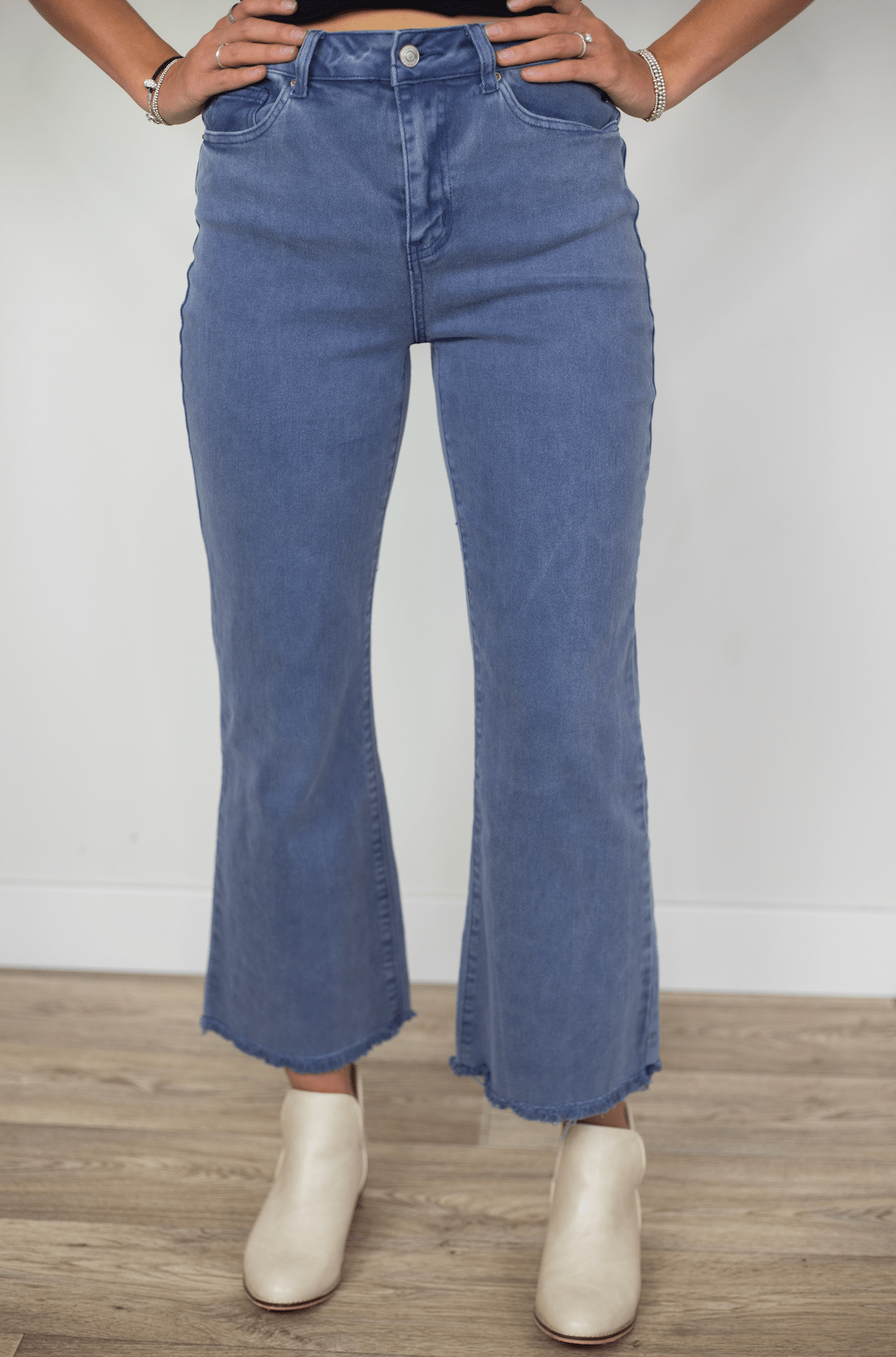 Blackberry Acid Wash Crop Denim