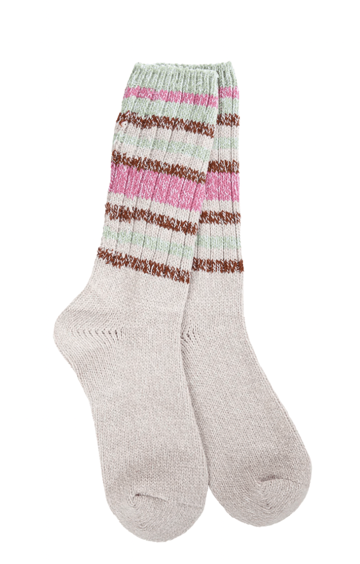 World's Softest Ragg Crew - Mushroom Stripe