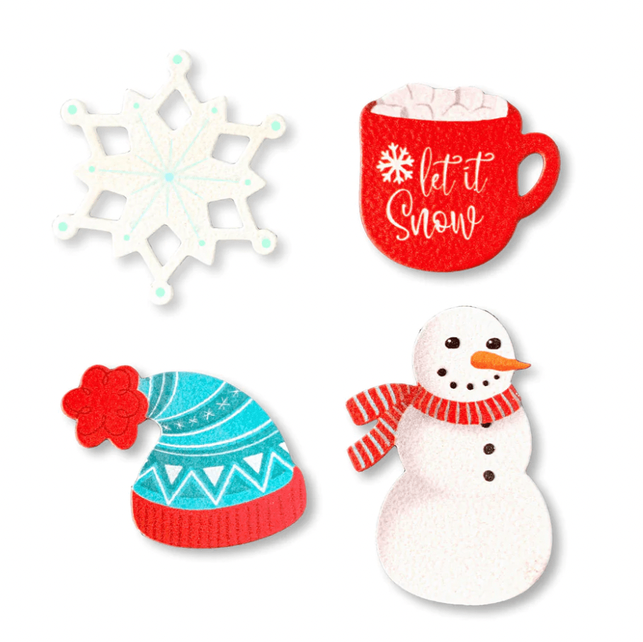 Let It Snow Winter Magnets S/4