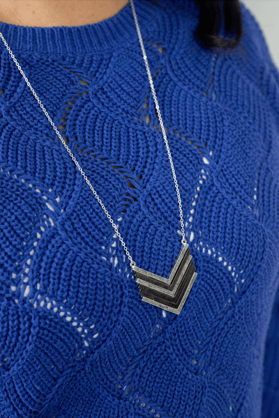Silver Stacked Bar Necklace