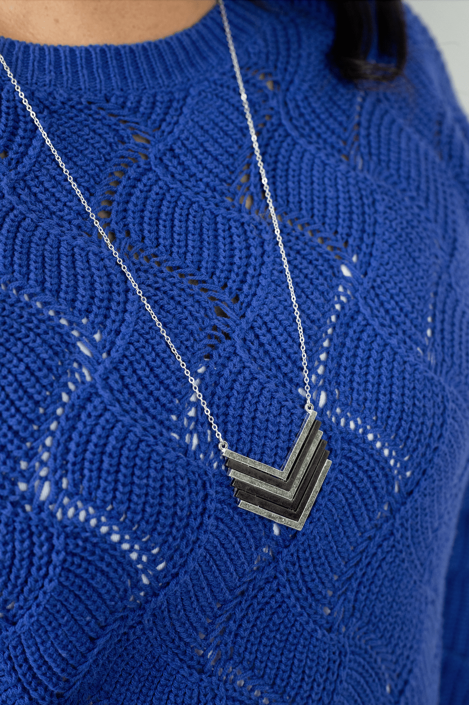 Silver Stacked Bar Necklace