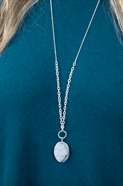 2 Way Gray Stone Necklace