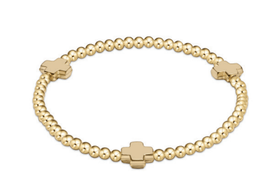 Extends Signature Cross 3mm Gold Bracelet - Gold