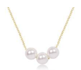 16" Necklace Gold - Joy Pearl 6mm