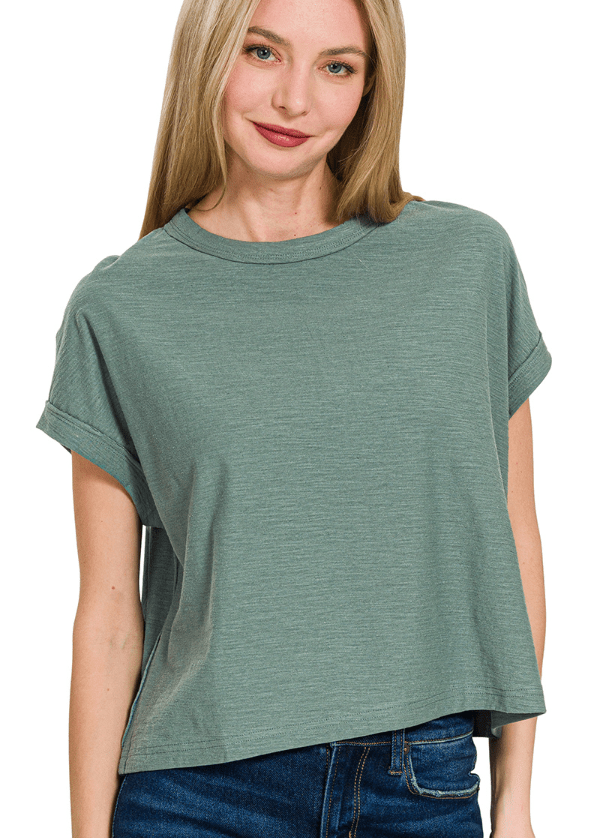 Ash Jade Cotton Round Neck Tee