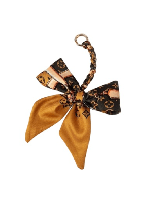 Black & Gold Scarf Bag Charm Keychain