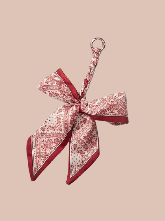 Red Scarf Bag Charm Keychain