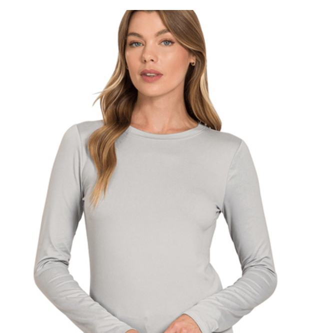 Ash Grey Long Sleeve Top