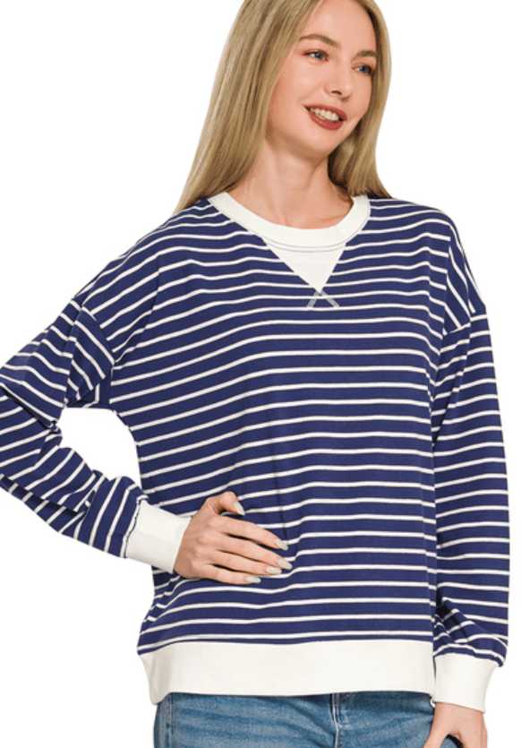 Navy Striped Pullover