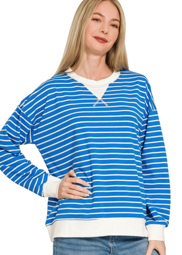 Ocean Blue Striped Pullover