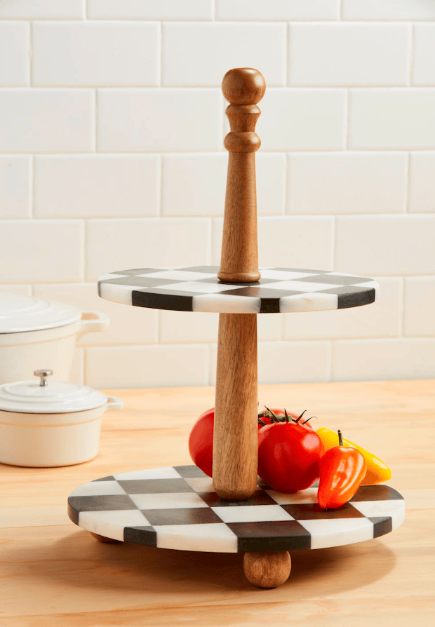 Black & White Check Tiered Server