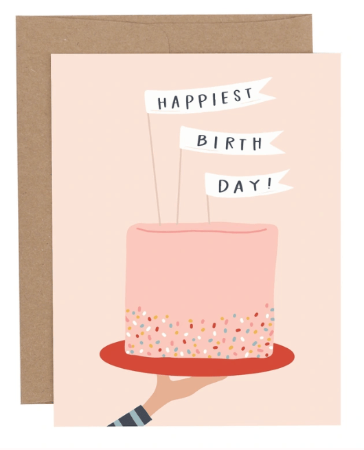 Sprinkled Cake Happiest Birthday Greeting Card