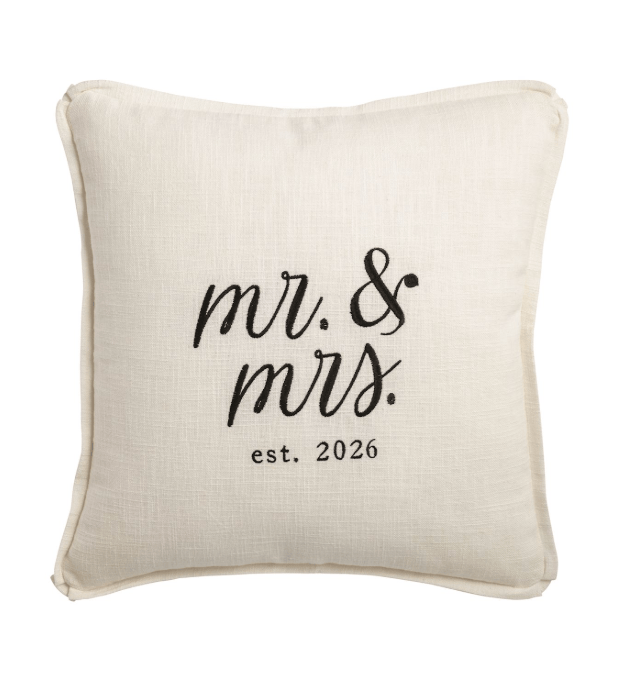 Square Mr Mrs 2026 Pillow
