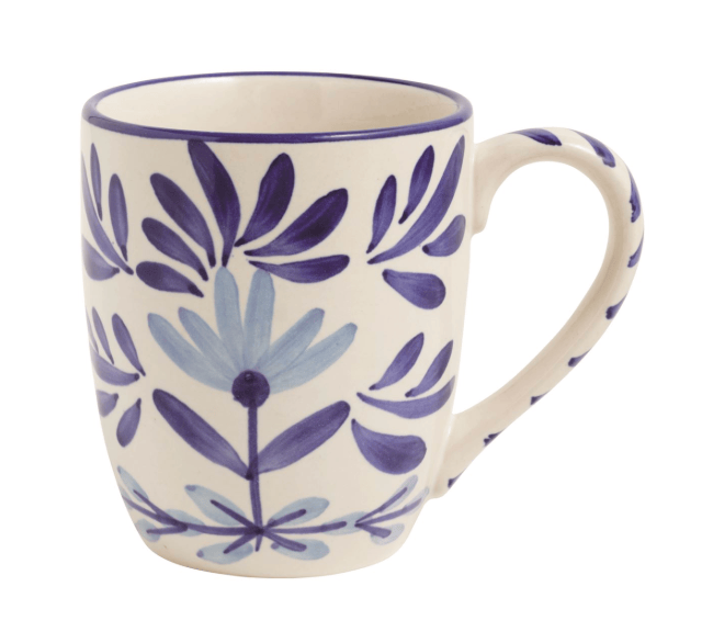 Blue Floral Flourish Mug