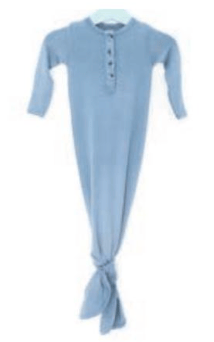 Blue Bamboo Knotted Gown 0-6M