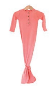 Coral Bamboo Knotted Gown 0-6M