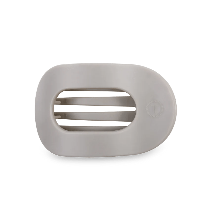 Silver Flames Medium Flat Round Clip