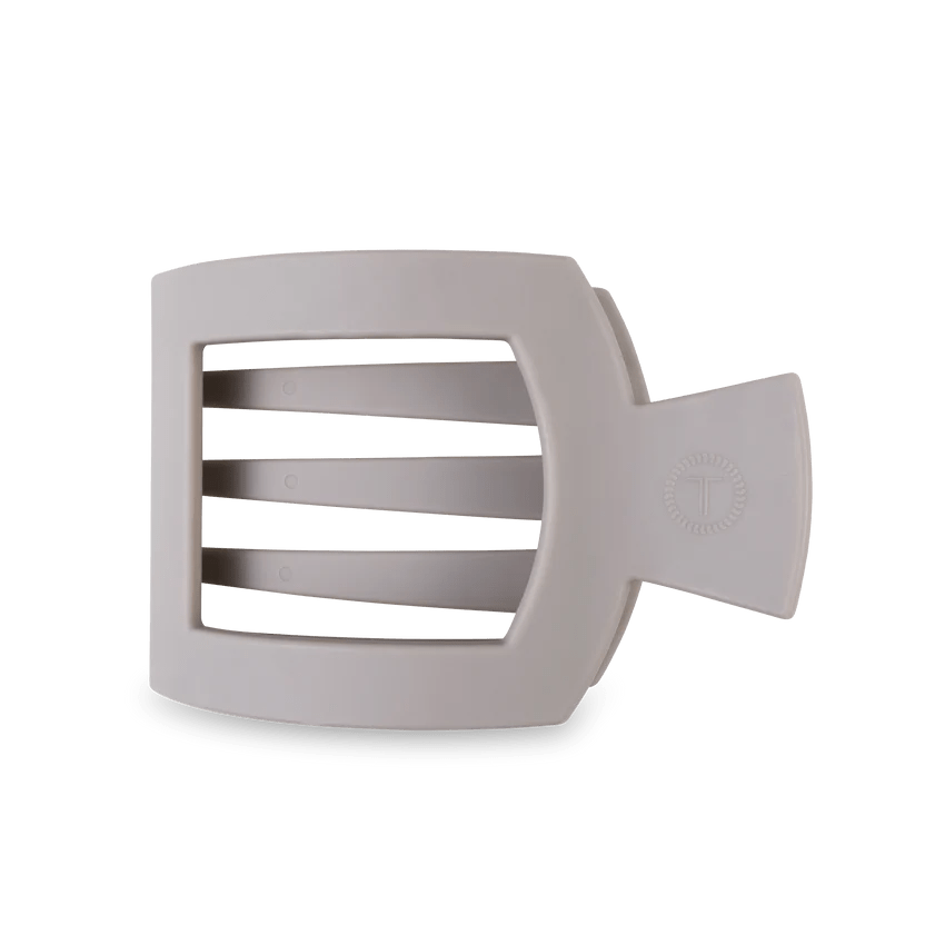 Silver Flames Large Flat Square Clip