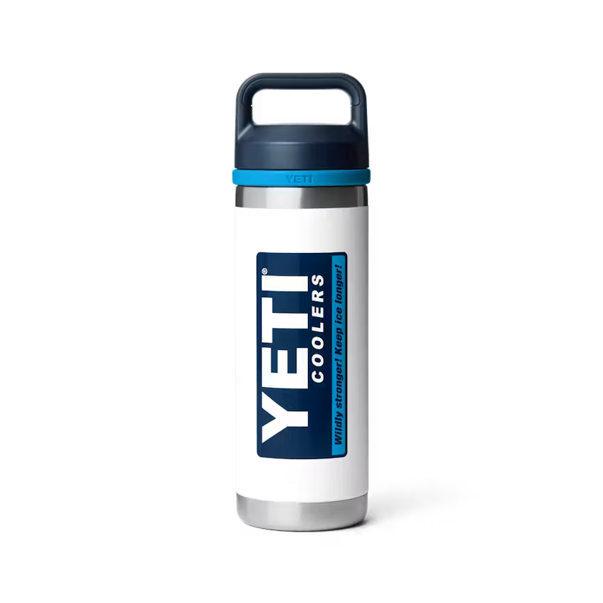 Yeti Rambler 18oz Chug Bottle - White & Blue